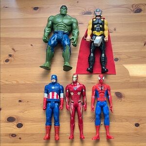 USED Hasbro Action Figures Set - Green, Blue, Red, Yellow